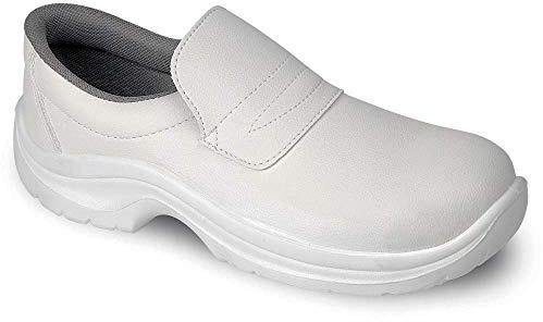 Dian 29057-S2 Zapato con Puntera de Seguridad Ajustable con Elástico, S2+SRC, Blanco, Talla 38