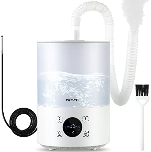 Smart Reptile Fogger Humidifiers with Humidity Control, Reptile Terrarium Humidifier Smart Touch, 3 Grades Adjustable Fogger with Hose for Reptile Amphibians Herps Snakes Plants