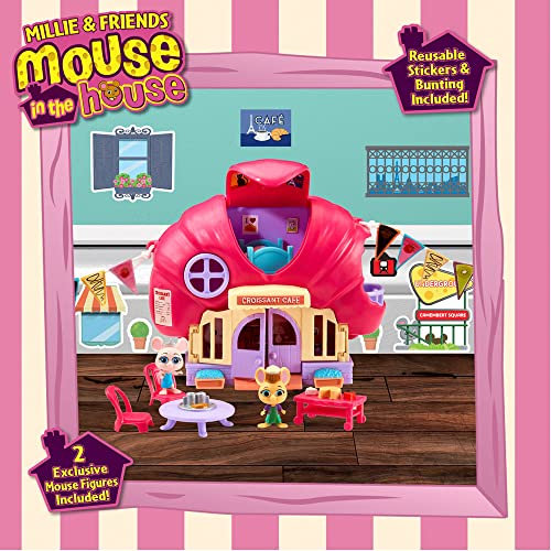 Millie and Friends Mouse in The House CO07394 Playset Croissant Coffee Toys, Collectible Toys, Imaginative Play, for Kids Ages 3-7
