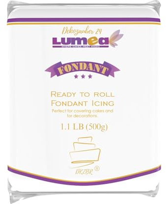 Dekozauber24 Fondant Icing 500g, for cakes and figurines, gluten free, ready to roll, edible cake decorations (White)