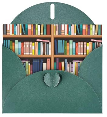 Bibliotheks-Bücherregal, Perlpapier-Grußkarte, Premium-Qualität, blanko, für alle Anlässe, Geburtstagsgrußkarten, Dankeskarten, Glückwunschkarten