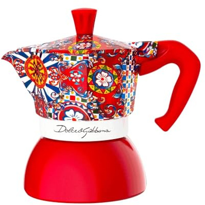 Bialetti Dolce & Gabbana MOKA INDUCTION 4 tazas, seguro para inducción y fuego abierto (cafetera, máquina de espresso, makinetta)