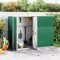 Homgoday Gerätehaus Geräteschuppen Gartenhaus Metall Schuppen Gartenschuppen mit Schrägdach Garten Schuppen Gartenschrank mit Stauraum Verzinkter Stahl Grün 225x89x161 cm