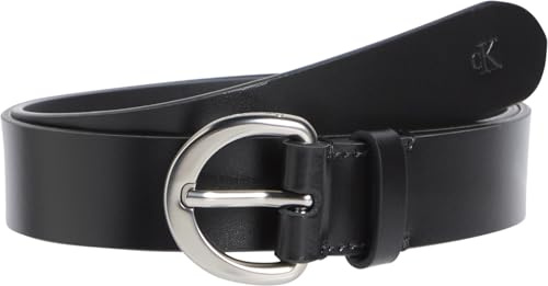 Calvin Klein Damen Gürtel Casual Pin Buckle 3,0 cm Ledergürtel, Beige (Black/Pewter), 135 cm