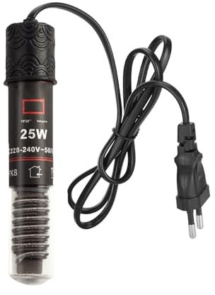 GERUI 25W Mini Aquarium Heizstab,Thermostat Aquarium Schildkrötenheizung für kleine Aquarien Für Salzwasser Und Süßwasser mit 99cm Netzkabel (1)