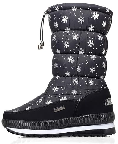 Stivali Termici Uomo Stivaletti Impermeabili Scarpe Calde Scarponcino Regali Ragazza Neve Donna Invernali da Canvas Multicolour 36