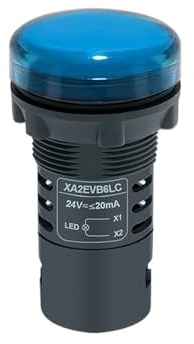22 mm LED-indikatorlampa Knappsignal Varning Röd Grön AC/DC 24V 220V XA2EVB3LC(Blue 24v 5pieces)