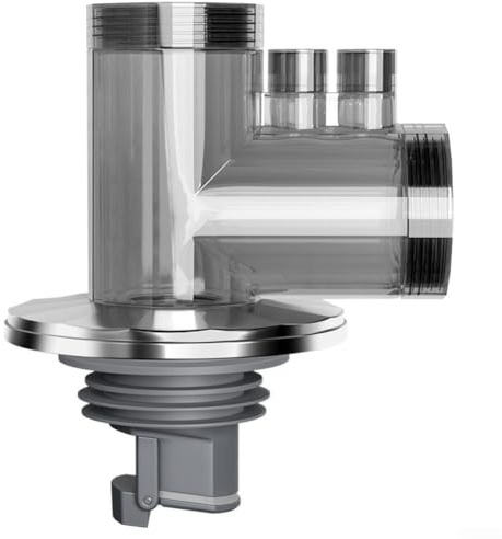 Sifone a bottiglia poco profonda, 50 mm, con guarnizione a 4 strati, antiodore, tubo di scarico del lavello della cucina, kit di scarico per lavabo, lavastoviglie