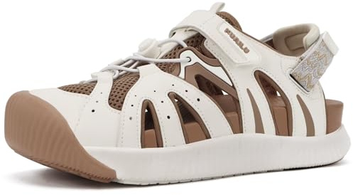 KuaiLu Sandalias Senderismo Mujer Cerradas Ajustables Zapatos De Agua | Acolchado CóModo Transpirable, Ideal Para Verano Deporte Playa Y Viaje Antideslizantes Sandalias Pescador EU36-43