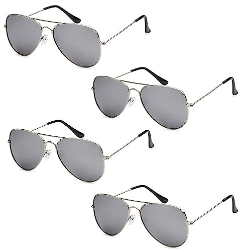Got Shades Aviator Sunglasses for Men & Women - 100% UV Protection Classic Pilot Aviator for Mens - Sunglasses Pack of 4