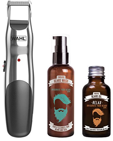 Wahl Beard Trimmer Gift Set, Beard Trimmer for Men, Beard Oil, Beard Wash, Facial Hair Shampoo, Beard Care Set, Gifts for Men, Hair Trimmers for Men, Stubble Trimmer, Male Grooming Kit