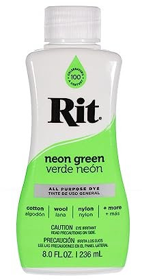 Craft County Rit Farbstoffflüssigkeit „Breite Auswahl an Farben“ 8 Oz. (Neongrün)