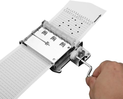 DEWIN DIY Music Box Movement, DIY 30 Note Tape Hand Crank Music Box Movement+ Hole Puncher+ 20 Papar Tapes