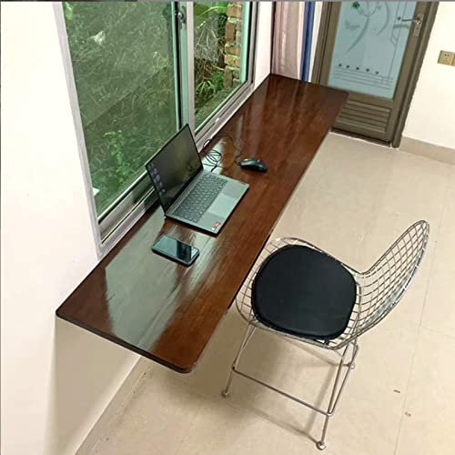 Pine Folding Table Industrial Antique Folding Wall Mounted Workbench Heavy Duty Leaf Table Computer Bar Table Dining Table Wall Mounted Leaf Dining Table Laundry Room Small Space Office ( Color : Wood