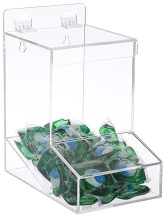 Sumnacon Acrylic Dispenser-Countertop Storage Container for Candy Shoe Covers Golves Hairnets Earplugs,Clear Laundry Pod Dispenser with Lids,Functional Wall Storage Dispenser for Laundry Room Pantry