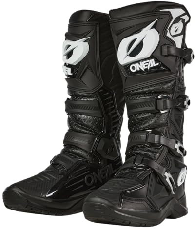 O'NEAL | Motocross-Stiefel | Enduro Motorrad | Anti-Rutsch Außensohle für maximalen Grip, Hitzeschutz aus hochwertigem Mikrofaser | RMX PRO Boot V.24 | Erwachsene | Schwarz | Größe 42