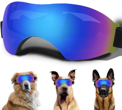 Large Dog Sunglasses - UV Protection Winproof Goggles with Adjustable Strap, Suitable for Dogs Eye Protection