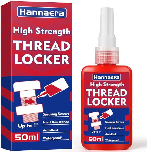 Thread Lock Red 50 ml, High Strength Threadlock, Permanent Threadlocker, Lock & Seal Nuts, Bolts, Fasteners and Metals, Against Losening and Leakage