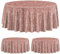 3 Pack Rose Gold Tischdecken für Runden Tisch, 220x220cm Rose Gold Pailletten Bedruckt Runden Tisch Decken Glitter Party Dekorationen für Mädchen Geburtstag Hochzeit Graduierung Prinzessin Party