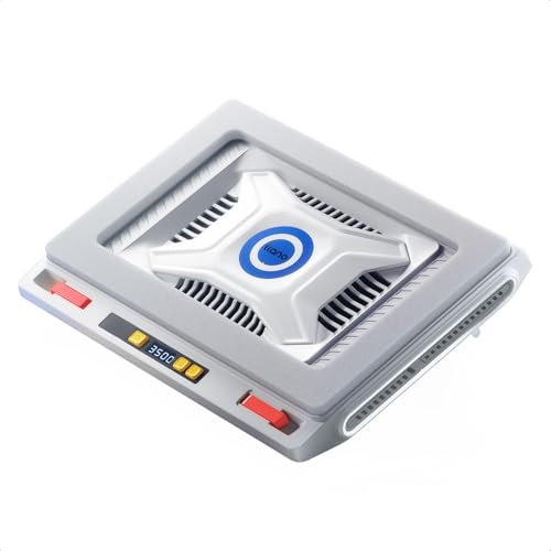 llano Base Refrigeradora Portatil Refrigerador Portatil para Enfriamiento Rápido de Portátiles de 13-17.3 Pulgadas Ventilador Ordenador Portatil Control de Velocidad sin Niveles Blanco