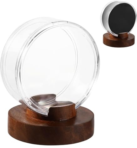 1pz Espositori per Dischi da Hockey con Basi in Legno, Espositore per Disco da Hockey in Acrilico Espositore Souvenir per Esporre la Autografati Collezione di Dischi da Hockey