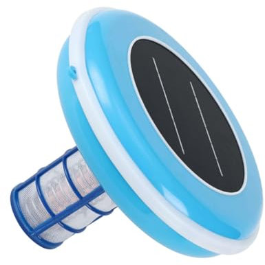 Limpiador de Piscinas solares, ionizador de Piscina Solar para Piscinas de Arriba e entrantes, con ánodo de Cobre más Grueso, Reduce el Uso de Cloro en un 85%, simplifica el Cuidado del Agua Blue