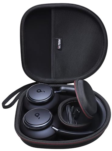 L LTGEM Carrying Headphones Case Compatible with Anker Soundcore Life Q20, Q20i, Life Q30, Q11i, H30i,Space Q45 Noise Canceling Headphones with Removable Accessory Case-Black