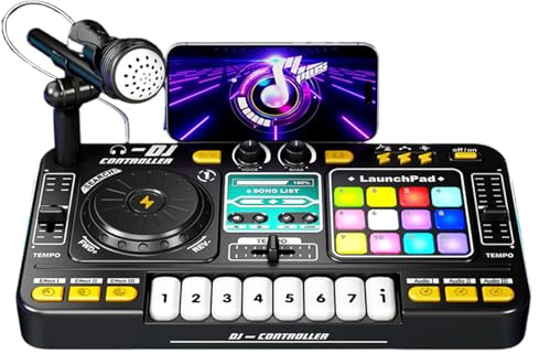 Piano DJ Mixer, Music Mixer Piano Toy - Piano da tavolo portatile di ricarica USB,Strumento musicale per bambini Toy Digital Audio DJ Learning Keyboard Mixer per bambini Ragazze
