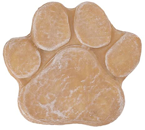 Luocute Pietra Commemorativa con Impronta di Zampa, Marcatore per Tomba di Cani con Scritte Fai-da-Te per Patio Esterno con Prato e Giardino, con Resina Resistente alle Intemperie per (Giallo Sabbia)
