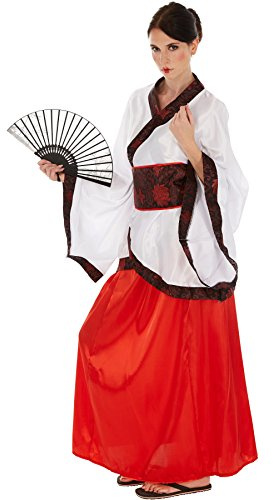 dressforfun Costume da Donna - Asiatica | Kimono in Satin con Pratico Obi (S | No. 301020)