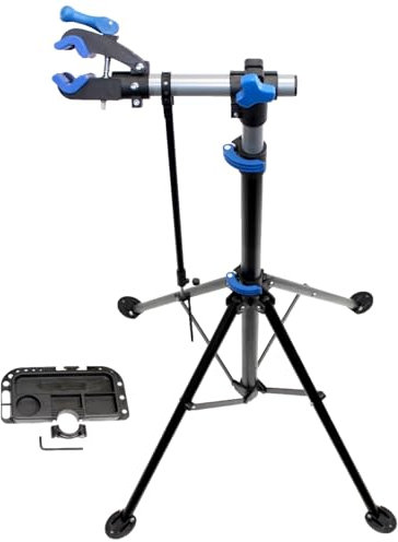 QMBasic BIKE REPAIR Montageständer mit Vierbeinkreuz Ständer Fahrrad Reparatur Teleskop Stativ Schnellspanner ebike 30 kg