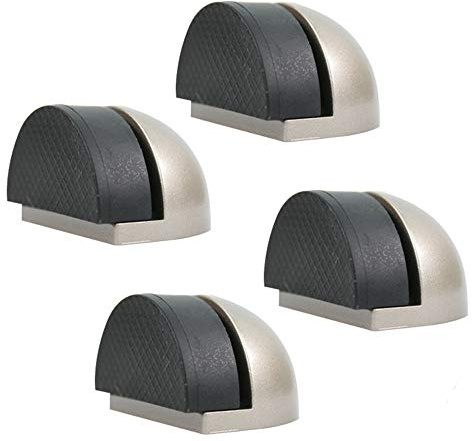 CG PLUS Floor Door Stopper with Rubber pad 4pack, Semicircle Shaped Door Stopper, Protecting Wall (2inch x 30pack, Satin Nickel)