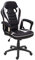 Mendler Bürostuhl HWC-F59, Schreibtischstuhl Drehstuhl Racing-Chair Gaming-Chair, Kunstleder - schwarz/weiß