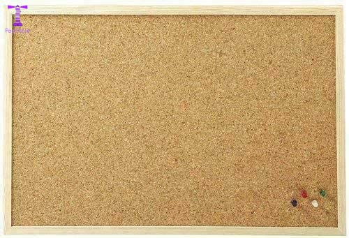 Cork Pin Message Notice Board with Wooden Frame for Office Memo School Pinboard with Push Pin (30cm x 45cm (300mmx450mm))