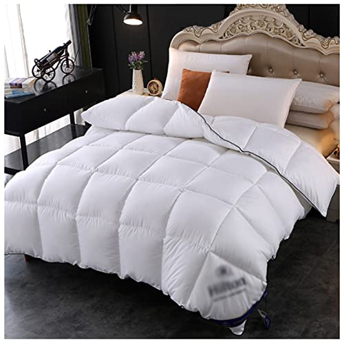 YRRA Piumino Matrimoniale Invernale Caldo Piumone in Piuma d Oca Bianco con Tessuto a Tenuta Piuma in Cotone 100% per Tutte ​Stagioni,A,220x240cm(2kg)