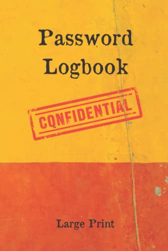 Libro de registro de contraseñas: letra grande