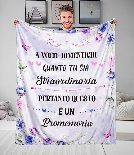 Adolgutty Regalo Donna, Inspirational Coperta per Regalo Compleanno, Idee Donna Compleanno Per Figlia Sorella Moglie Mamma Nonna Natale Flanella Coperta 130 x 150cm