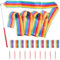 Wisebom 10 Stück Gymnastikband mit Stab, 2 m Kinder Tanzen Streamer Rhythmische Sportgymnastik Band, Gymnastik Farbband Tanzbänder für Kinder Erwachsene Künstlerische Tanzt Gymnastik (Bunt)