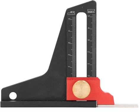0-50 Mm Sågbord Höjdmätare Aluminiumlegering Djupmätlinjal med Ihålig Design för Träbearbetning och Gering
