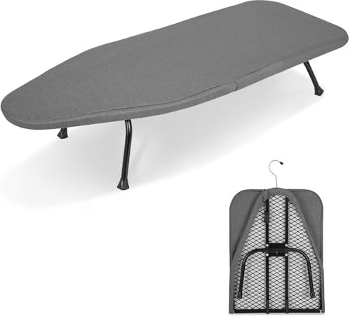 IBVIVIC Bügelbrett Klappbar kleines Bügelbretter Tischbügelbrett aus Metallgeflecht mit rutschfesten Füßen für den Heimgebrauch, 81 cm x 30,5 cm, Grau