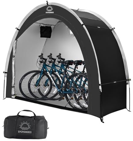 EPCPSHADES Bike Storage Tent sheds for Outdoor,Waterproof Anti-UV Bike Storage Tent Bicycle Motorcycle Shed Shelter Outdoor Backyard Steel Frame PE Cover Zipper, Arch ZT