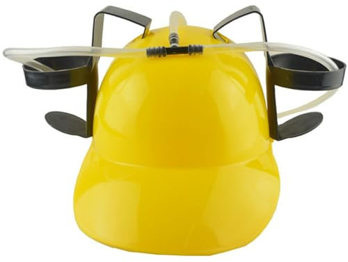NASSMOSSE Beer Hat, Adjustable Beer Helmet Drinking Hat with Cup Holder and Straw, Leakproof Drinking Helmet with Straw Clamp, Funny Hats for Festival Party, Bachelor Party