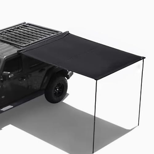 Svart Biltält Camping, Väderbeständig Svart Vinylmaterial Suv-markis för Camping för Bil, SUV, Lastbil, Skåpbil, Lätt att Installera(200x250 cm/79x98 in)