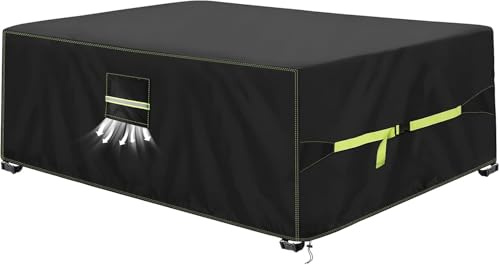 VDISRR Copertura Tavolo Esterno Impermeabile 160x100x74cm, 420D Resistente Tessuto Oxford Copertura Per Mobili da Giardino con Sfiato d'Aria Telo Esterno Antivento, Anti-UV, Antipolvere