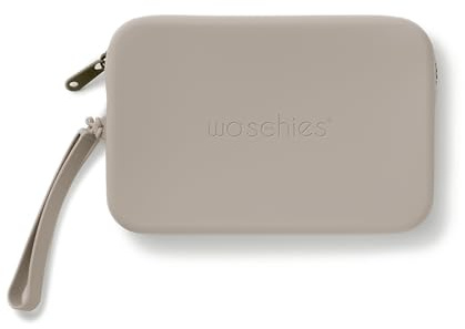 waschies Travel Bag Stone Trousse de toilette imperméable, élastique et flexible, lavable, pour maquillage et articles d'hygiène, convient à toutes les valises, sacs à main, 19 x 12,5 x 2 cm