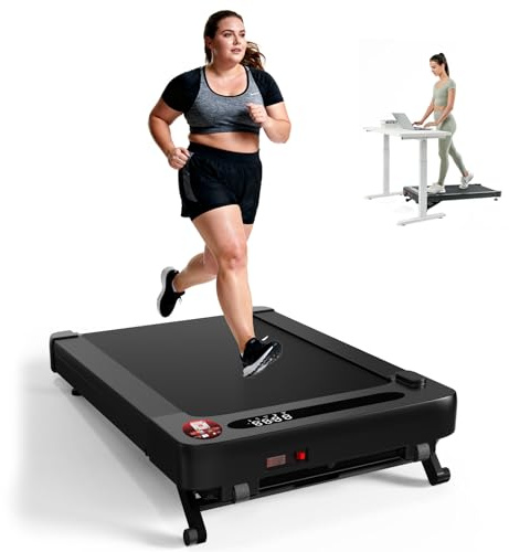 Bluearth Walking Pad Treadmill with 10% Auto Incline, Smart App Scenic Routes & Live Classes, Under Desk Treadmill for Home and Office, Hiking & Running, Heavy Duty 10% Auto Incline- Black