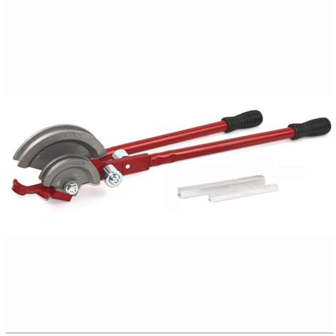 piegatrice per tubi Piegatubi a 180 gradi, piegatubi con diametro esterno di 15+22 mm, doppia scanalatura(Red)