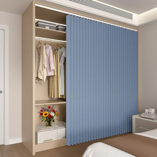 Självhäftande glidande för garderob, blå, 330 cm B x 240 cm H, perfekt för hemmakontor, klassrum, rumsavdelare Boohelf