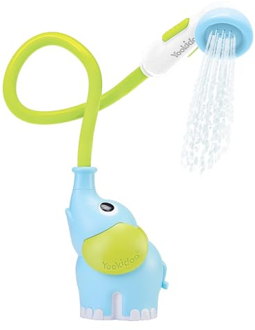 Yookidoo Baby Bath Shower Head - Elephant Water Pump and Trunk Spout Rinser - for Newborn Babies in Tub Or Sink