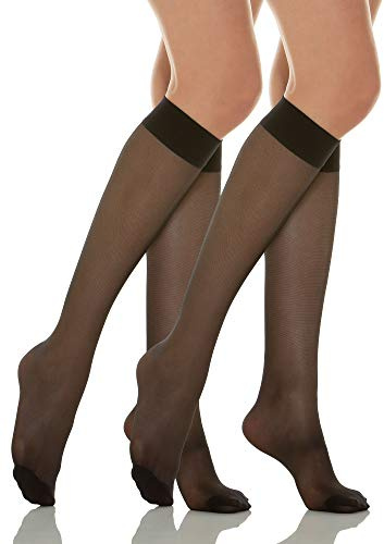 Relaxsan Basic 700[N] (2 Paires - Noir 2/M) mi-bas de maintien 70 Den sans talon compression graduée légère 12-17 mmHg